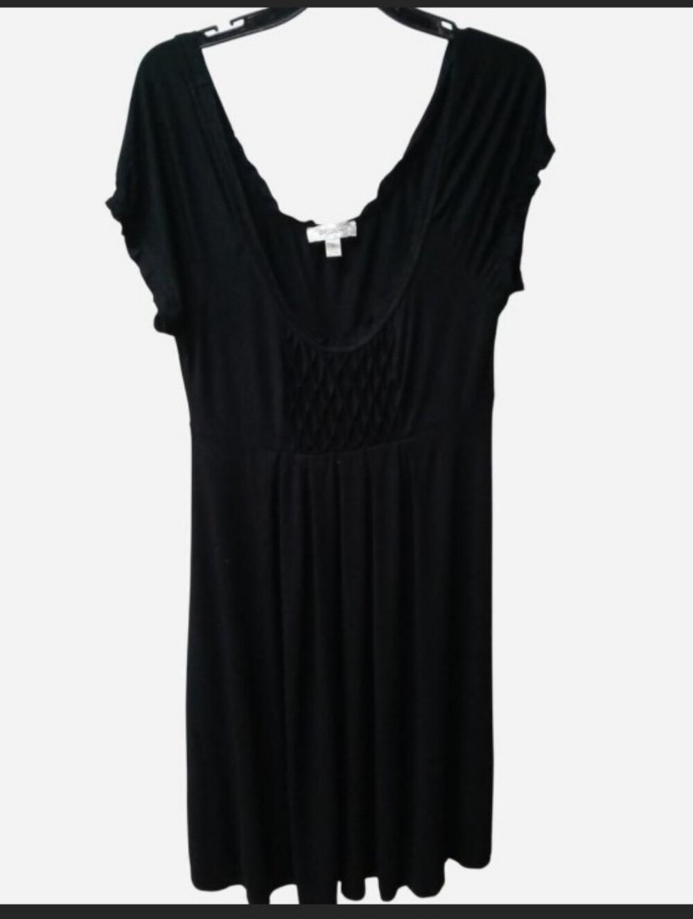 dressbarn Black Scoop-Neck Midi Dress